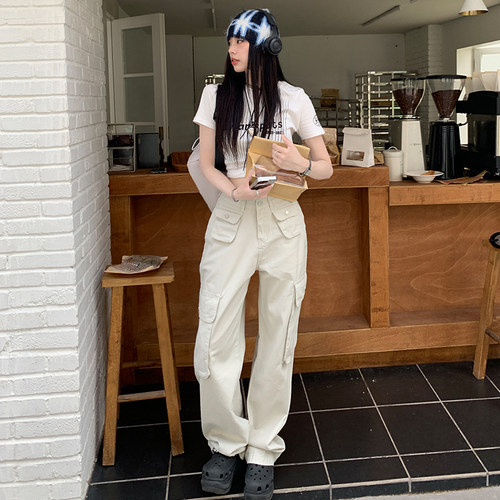 RJVO多口袋长裤美式复古牛仔裤