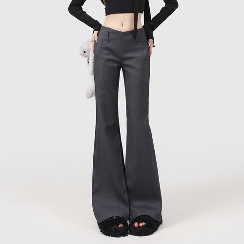 RJVO灰色低腰西装裤女