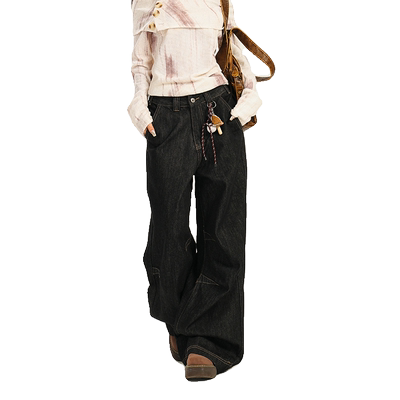 RJVO美式复古高街阔腿裤女