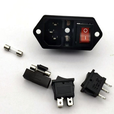 10A黑色AC三合一电源开关