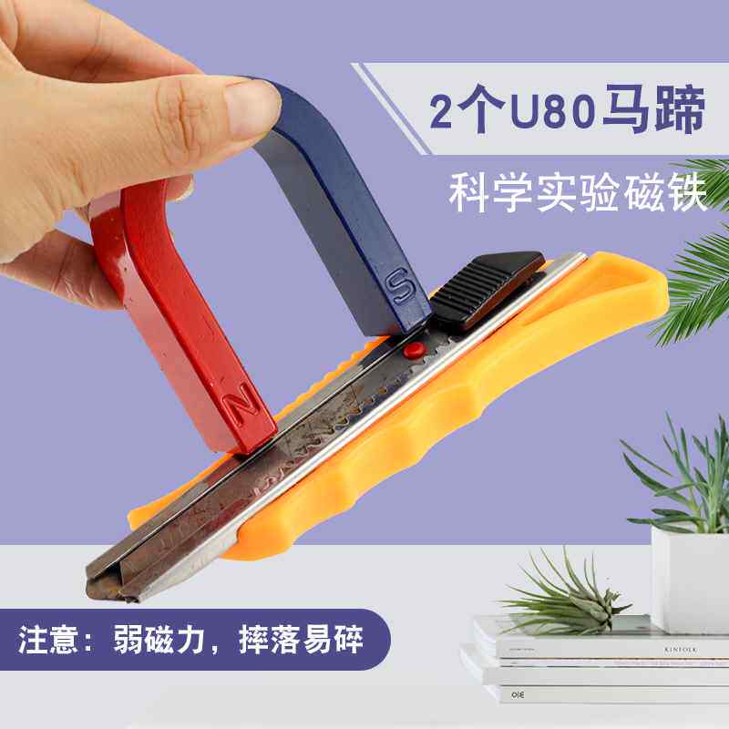 仅规限儿童实游戏多格u形吸小学科学实验马蹄型铁石学验生磁铁