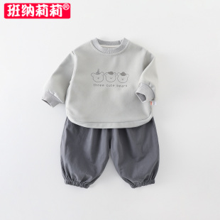 子春秋季 男童套装 小童宝宝卫衣裤 2025新款 儿童衣服分体两件套 秋装