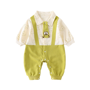 婴儿春装薄款衣服春季宝宝可爱洋气外出连体衣春秋外套哈衣爬爬服