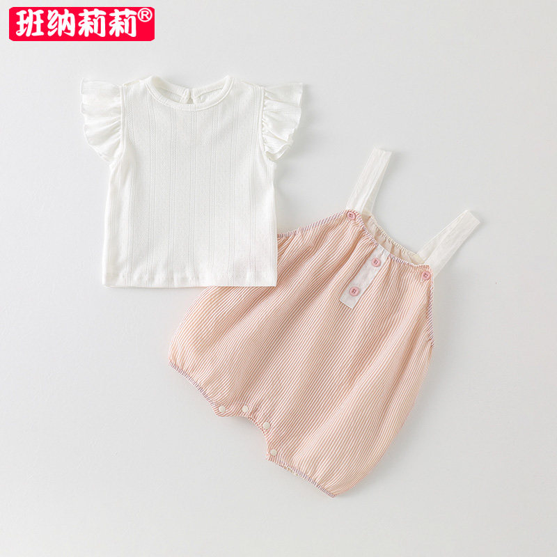 女宝宝夏季薄款分体二件套图片
