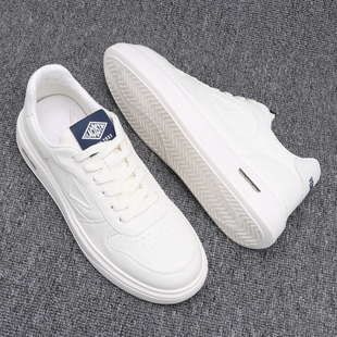 秋季厚底小白鞋男鞋2025新款头层牛皮透气休闲鞋潮流百搭韩版板鞋