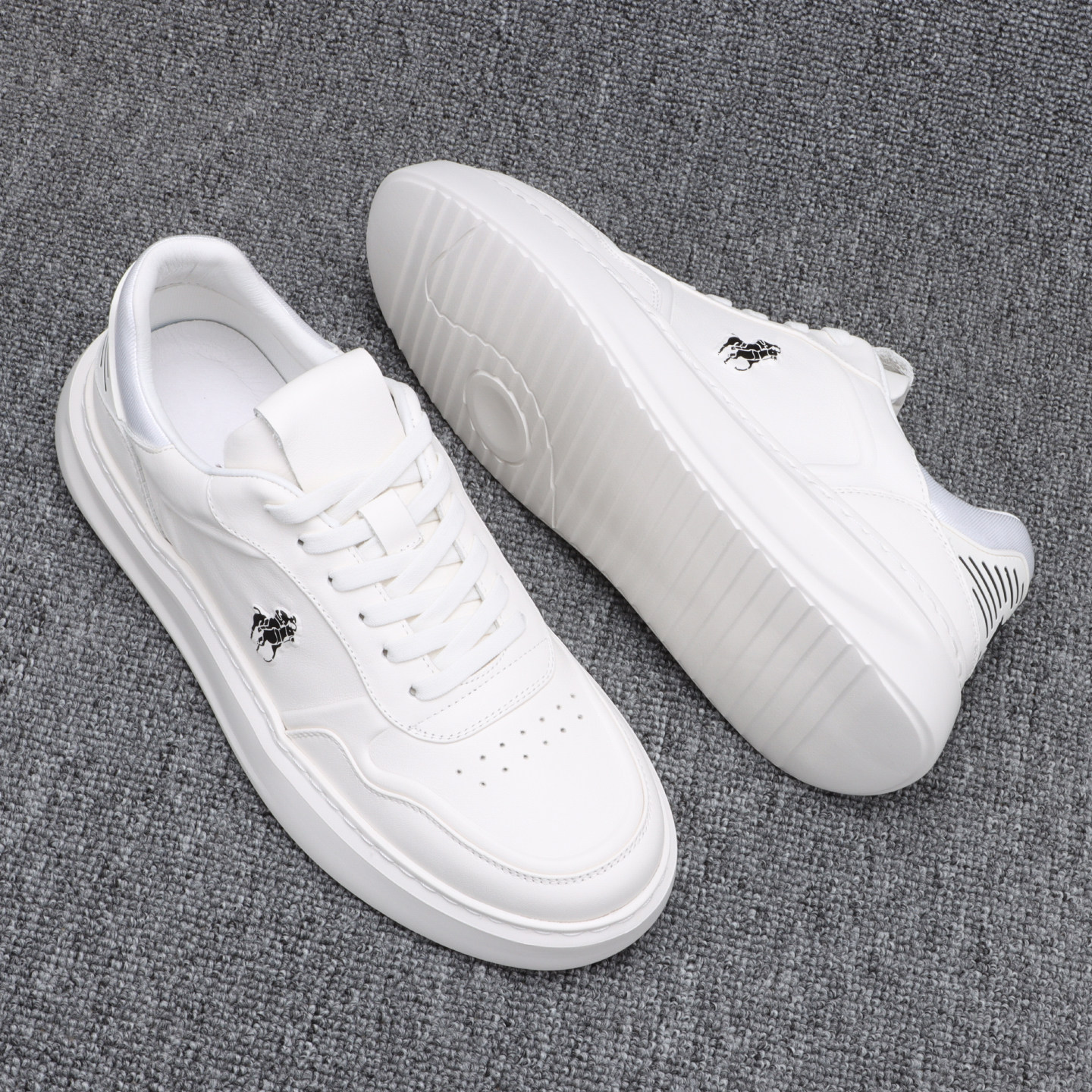 欧洲站男鞋2025秋季新款头层牛皮小白鞋男款轻便软底厚底休闲板鞋,流行男鞋,休闲板鞋,淘宝优惠券,粉丝福利购,淘宝优惠卷