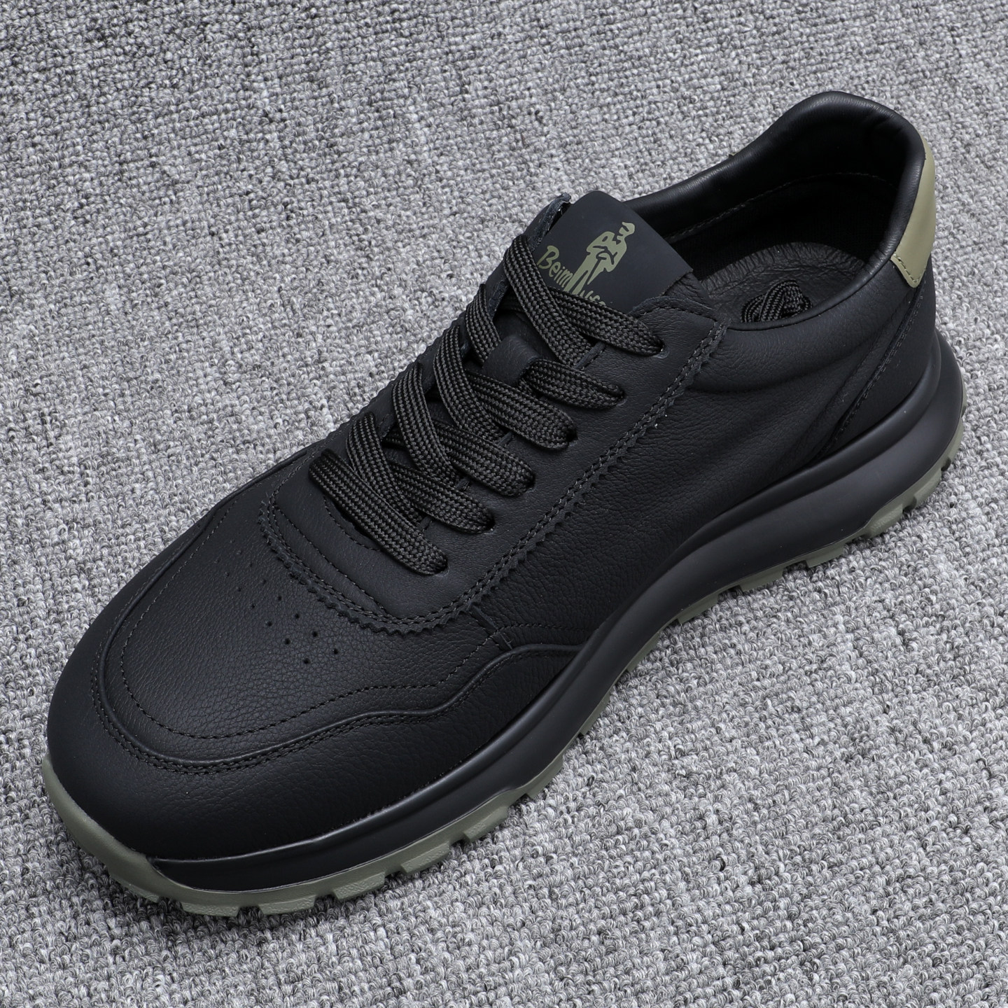 真皮男鞋2026春季新款阿甘鞋黑色厚底透气休闲板鞋轻便软底运动鞋,流行男鞋,休闲板鞋,淘宝优惠券,粉丝福利购,淘宝优惠卷