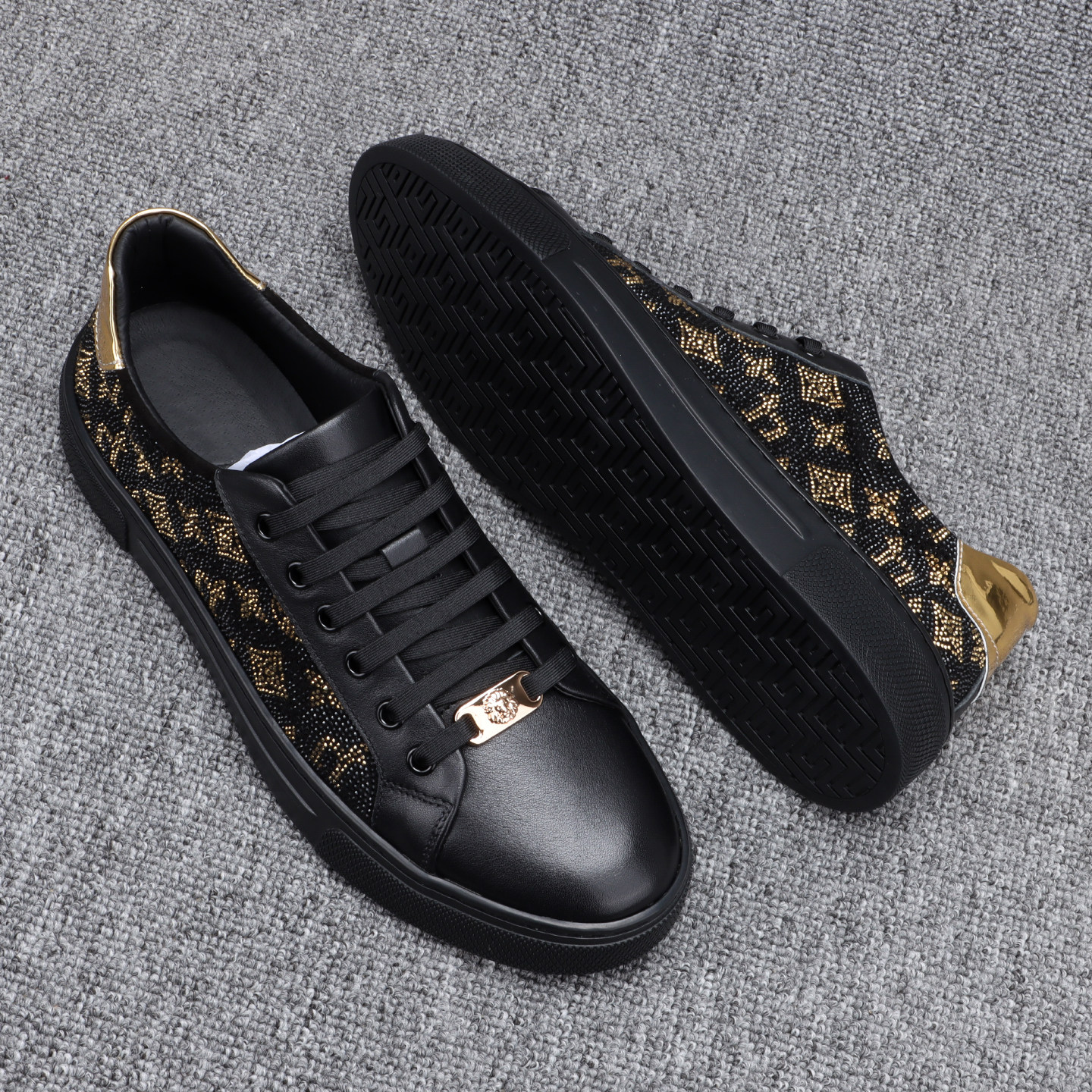 欧洲站男鞋2025秋冬新款时尚牛皮镶钻休闲鞋韩版百搭真皮低帮板鞋,流行男鞋,休闲板鞋,淘宝优惠券,粉丝福利购,淘宝优惠卷