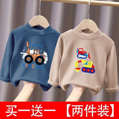 半高领长袖打底衫男女童保暖上衣