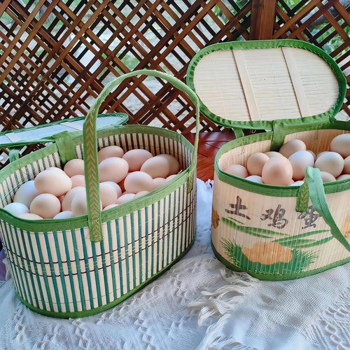 鸡蛋编织篮大闸蟹甲鱼农产品竹篮