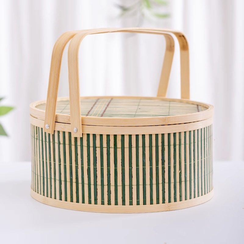 纯手工竹编篮子新年货礼品包装盒腊肉腊味粽子大闸蟹筐手提鸡蛋篮,收纳整理,购物篮,淘宝优惠券,粉丝福利购,淘宝优惠卷