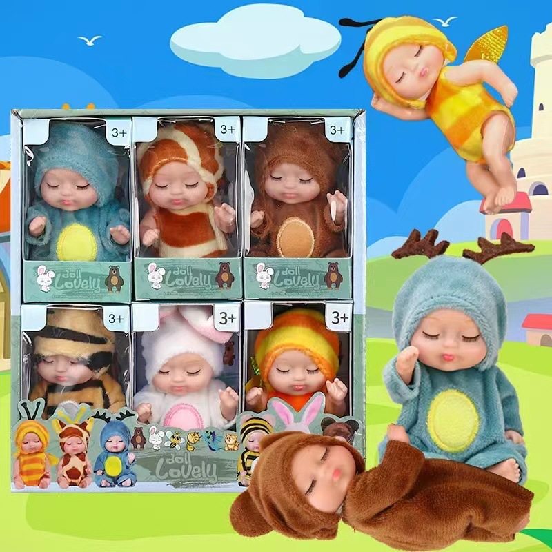 迷你睡眠重生娃娃PVC搪胶小公仔儿童玩具礼盒玩偶bjd娃娃,玩具/童车/益智/积木/模型,毛绒/玩偶/公仔/布艺类玩具,淘宝优惠券,粉丝福利购,淘宝优惠卷