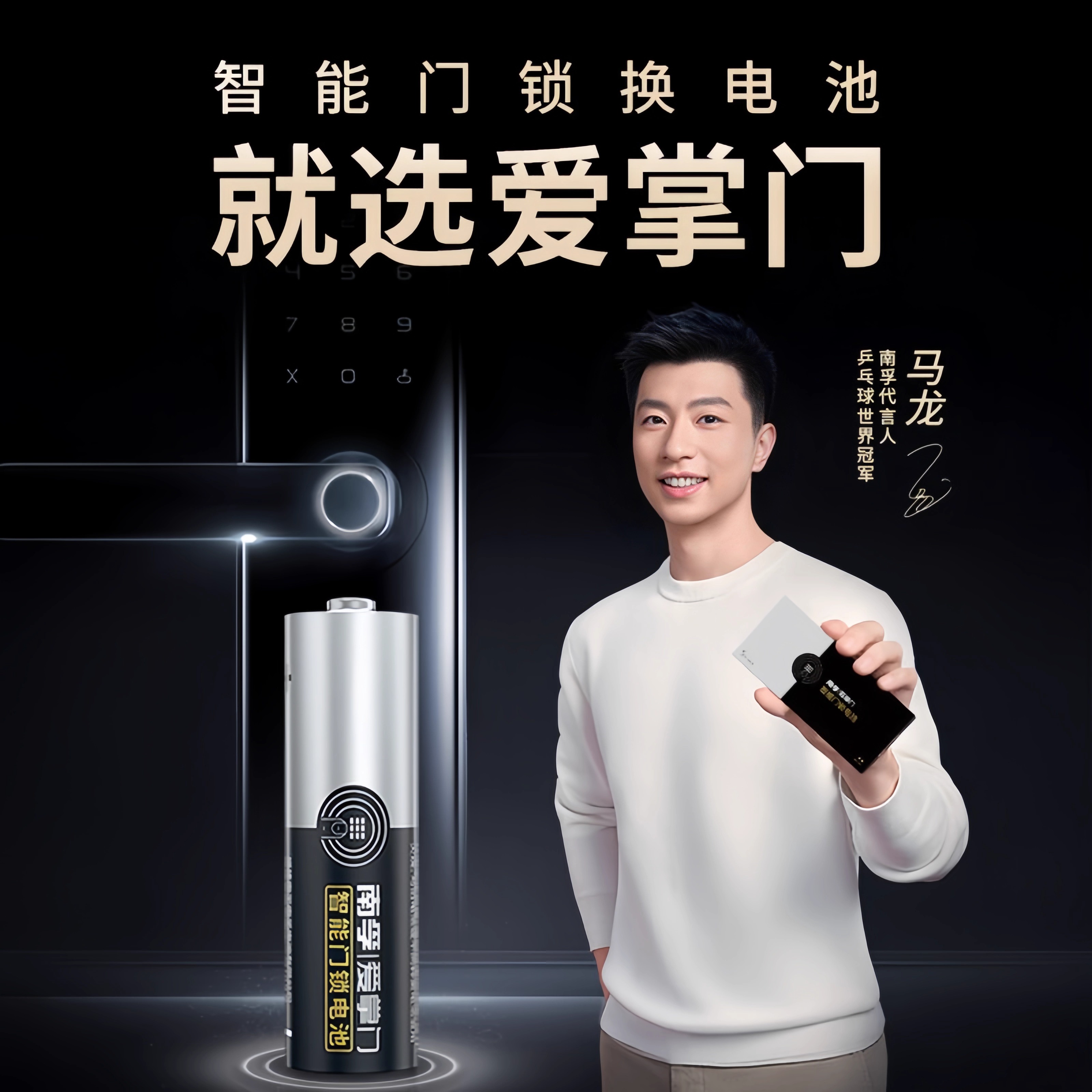 南孚爱掌门电子指纹锁智能门锁专用电池凯迪仕密码锁5号碱性电池