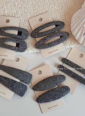 韩国灰色系波点蝴蝶结bb夹侧边发夹高级感发卡刘海夹子头饰发饰