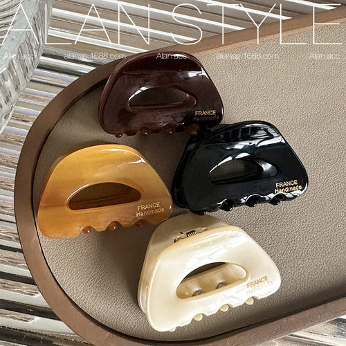 秋冬巧克力醋酸半扎抓夹