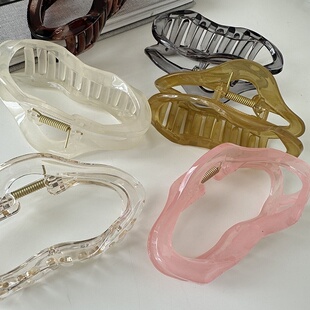 不规则树脂发夹后脑勺盘发鲨鱼夹大号抓夹发卡夹子头饰发饰新款