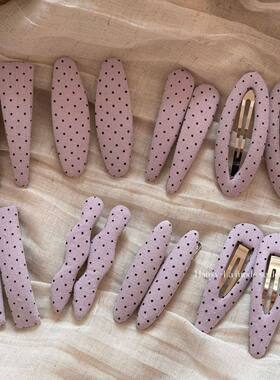 紫色系布艺波点BB夹高级感日常百搭刘海侧边碎夹气质头饰发饰新款