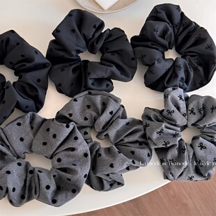 韩版 波点蝴蝶结爱心发绳复古大肠发圈头绳丸子头皮筋发饰头饰 新款