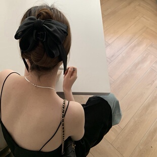 法式 气质高级感缎面蝴蝶结发抓扎头发夹后脑勺盘发韩国发饰头饰