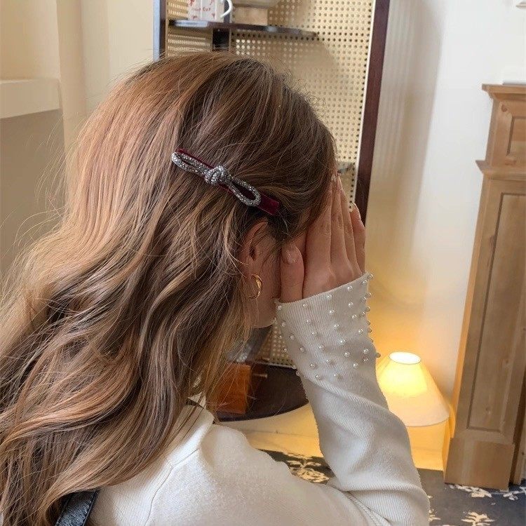 精美满钻蝴蝶结丝绒布艺发夹鸭嘴夹质感侧边夹发饰新款刘海夹头饰,饰品/流行首饰/时尚饰品新,发饰,淘宝优惠券,粉丝福利购,淘宝优惠卷