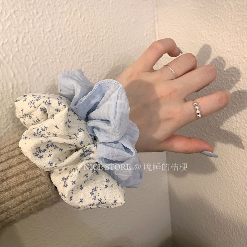 清花漫野韩系小碎花chic高级手作发绳碎花大肠发圈绑头发网红发饰