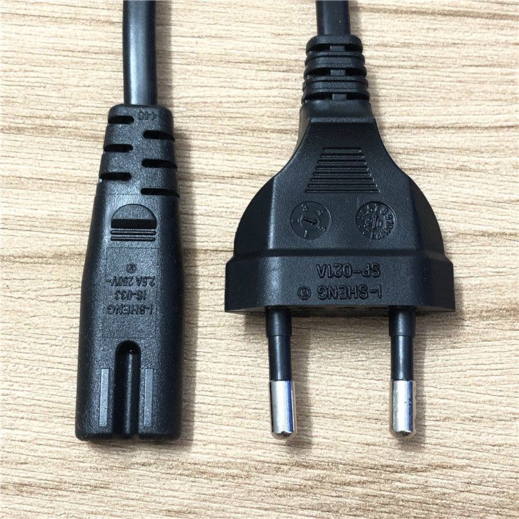 原装纯铜触发器欧标圆插8字尾2孔八字电源线数码相机电视音箱