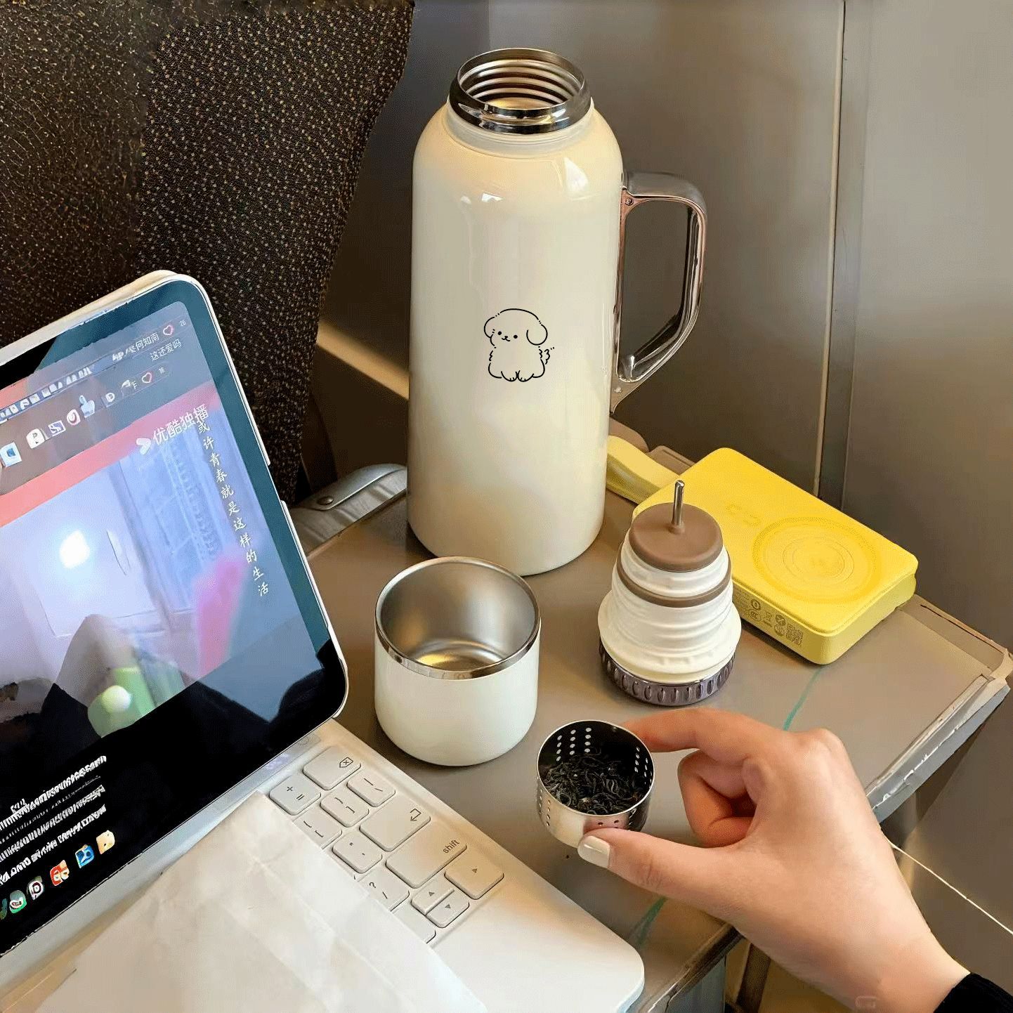 德国新款机械显温不锈钢保温壶热水壶保温瓶焖茶壶黑茶老白专用85