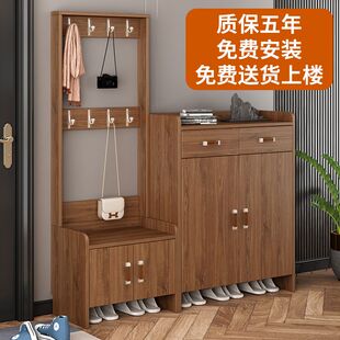 鞋柜家用门口入户门厅收纳柜大容量超大进门鞋架靠墙玄关柜衣帽架