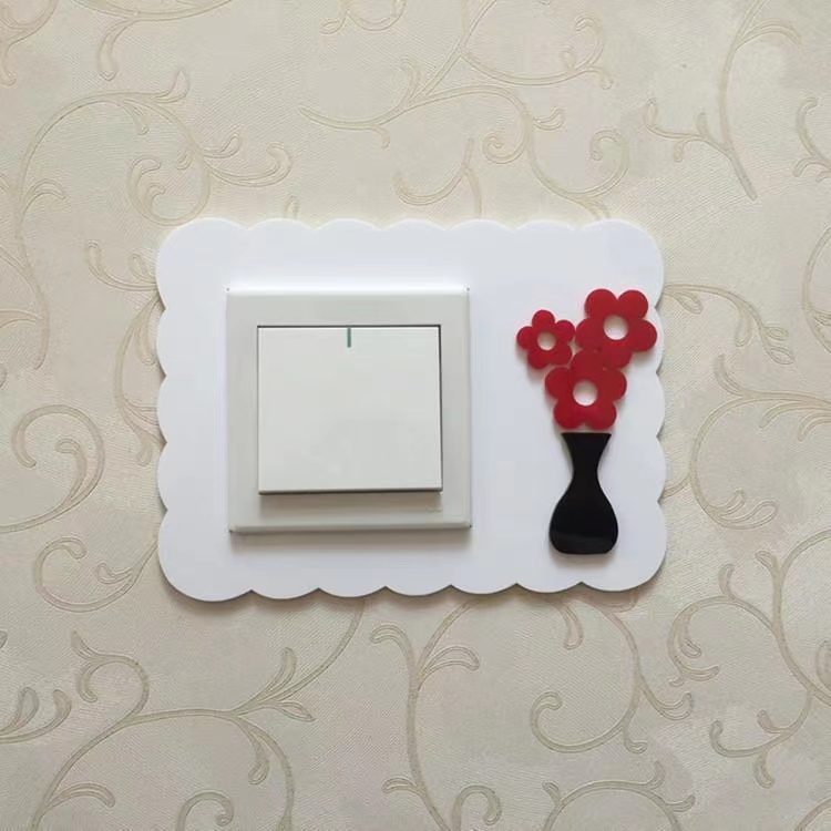 简约现代韩式田园开关贴亚克力插座保护套创意家居装饰品墙贴包邮