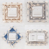 开关保护套开关贴边框套墙壁装 饰贴墙贴开关贴插座保护套布艺蕾丝