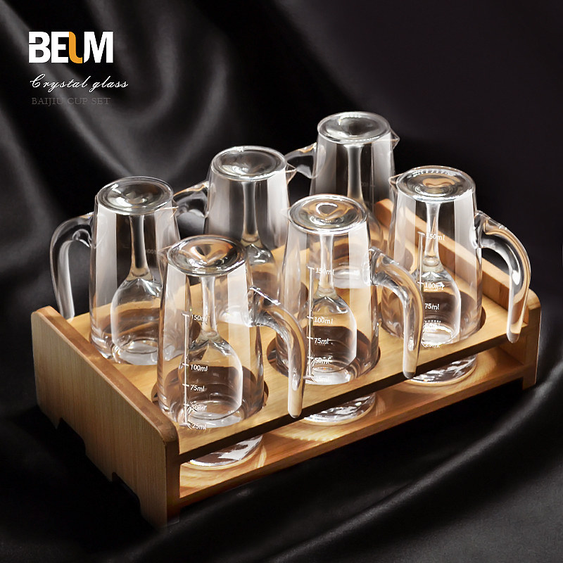 中式简约白酒杯分酒器套装家用一口杯小酒杯水晶玻璃分酒壶创意,餐饮具,白酒杯,淘宝优惠券,粉丝福利购,淘宝优惠卷