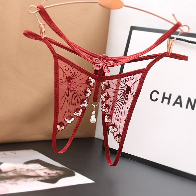 维多利亚女士纯欲蕾丝情调火辣情侣免穿脱开档内裤女性感三角裤