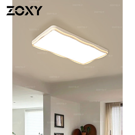 zoxy现代简约客厅主灯2025款led超亮全光谱护眼奶油风花朵吸顶灯