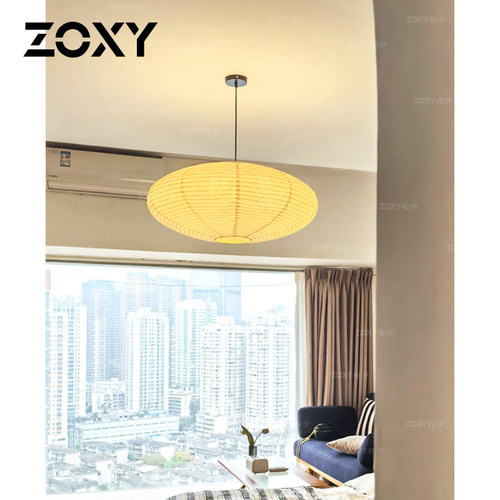 zoxy餐厅、卧室日式棉纸灯罩吊灯