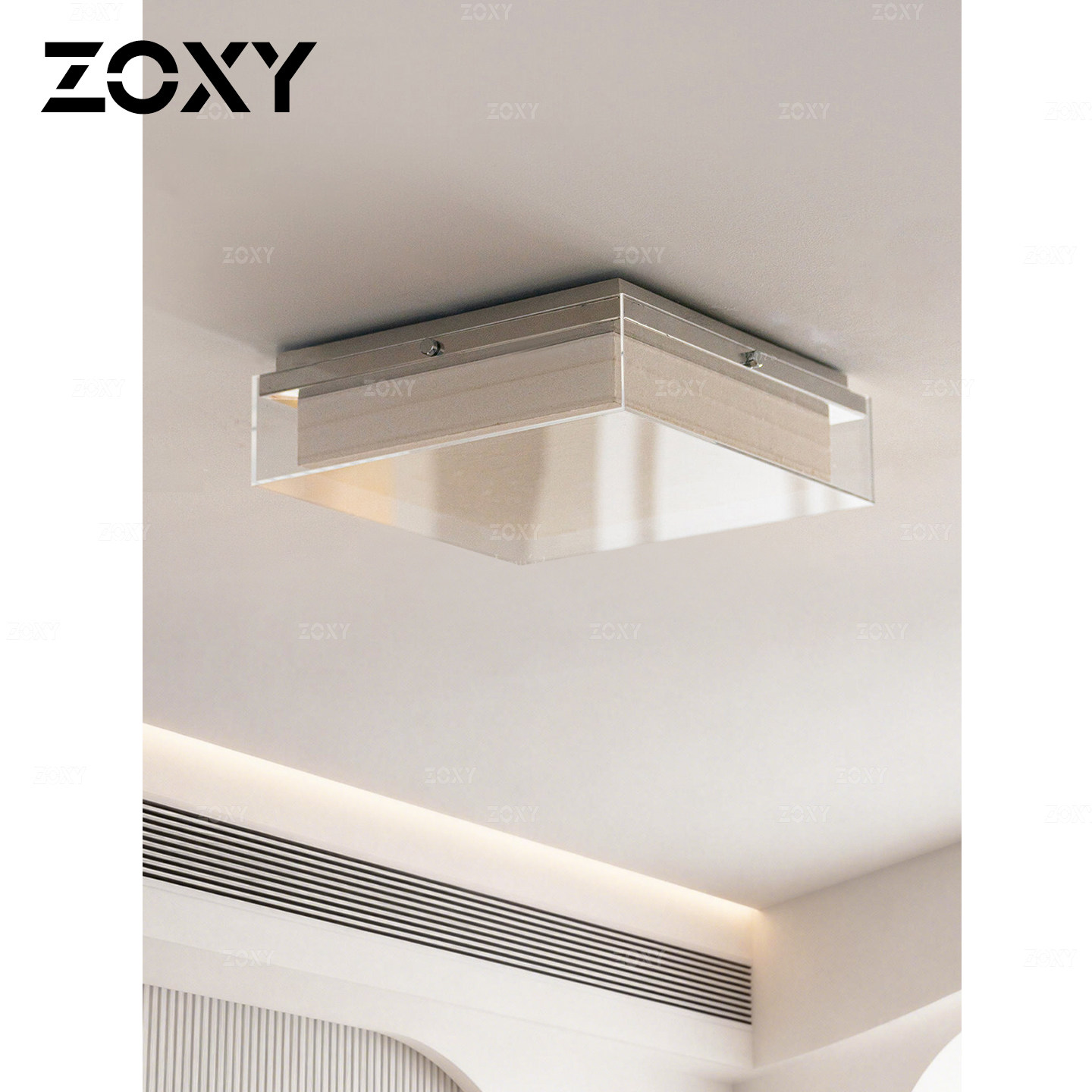 zoxy 现代简约卧室吸顶灯设计师款方形包豪斯灯具极简房间餐厅灯