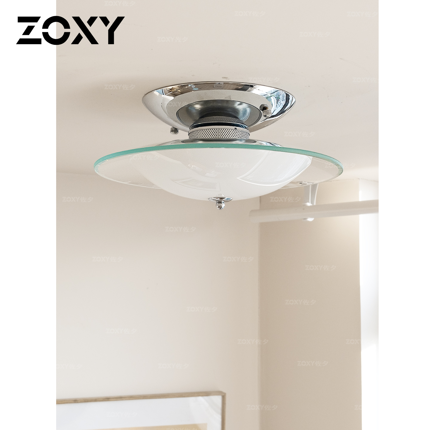 zoxy复古包豪斯玻璃吸顶灯