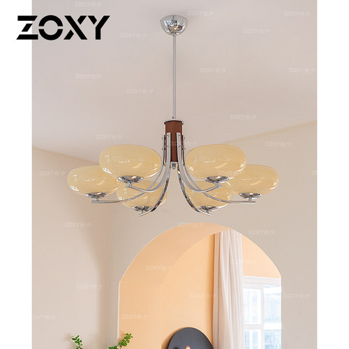 zoxy客厅餐厅中古风实木吊灯实木