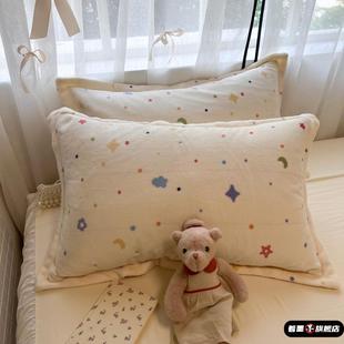 牛奶绒枕套一对装学生宿舍单人珊瑚绒枕头套40X60cm家用加大50X80