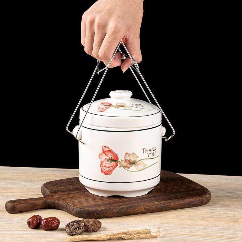 厨房带盖隔水陶瓷炖盅双耳双盖陶瓷专用家用燕窝炖煲汤大容量汤盅