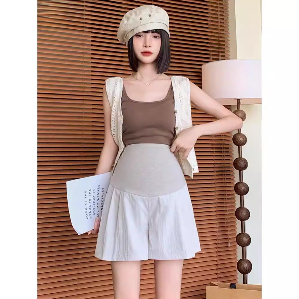 孕妇夏外穿薄款托腹短裤季大码孕期山本女打底裤子冰丝棉麻短裤子