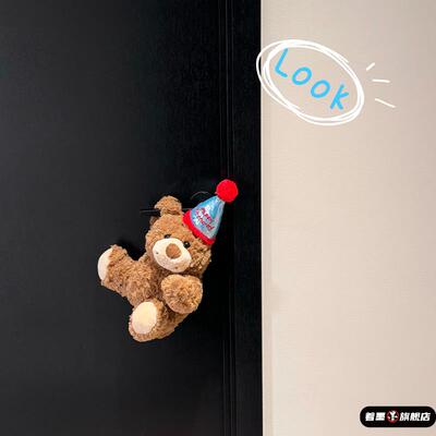 可爱小熊门把手保护套装饰防撞卧室入户门玩偶毛绒公仔送朋友礼物