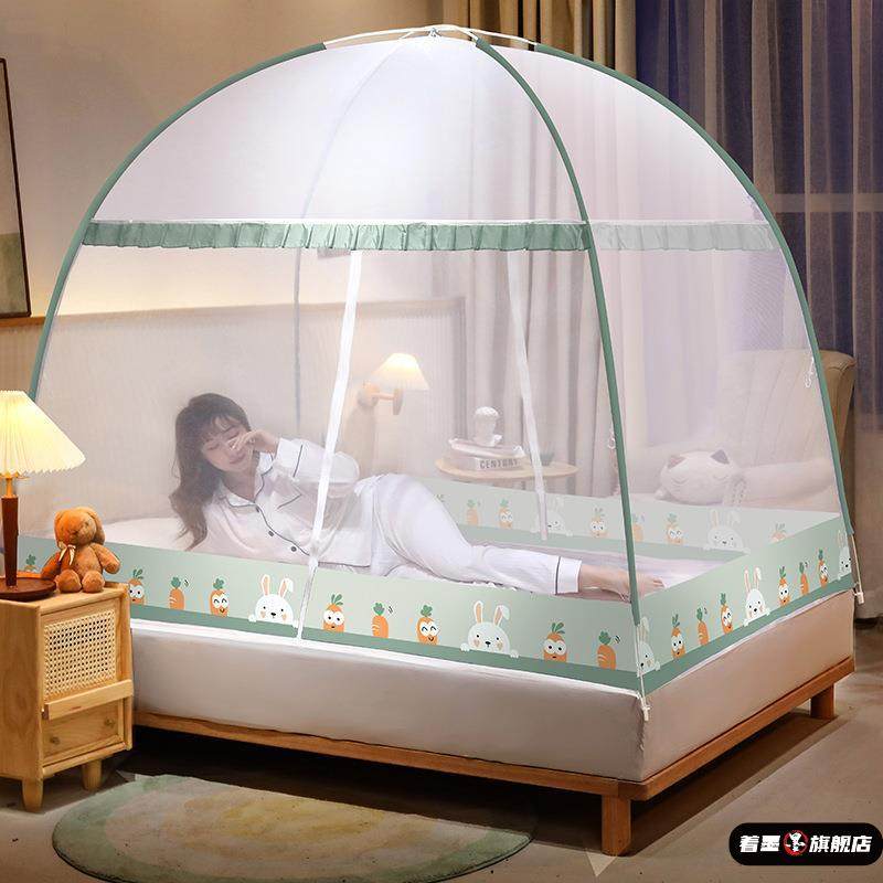 2025年蒙古包蚊帐家用2025新款三开门1米5床防摔纹账mx纹怅免安装