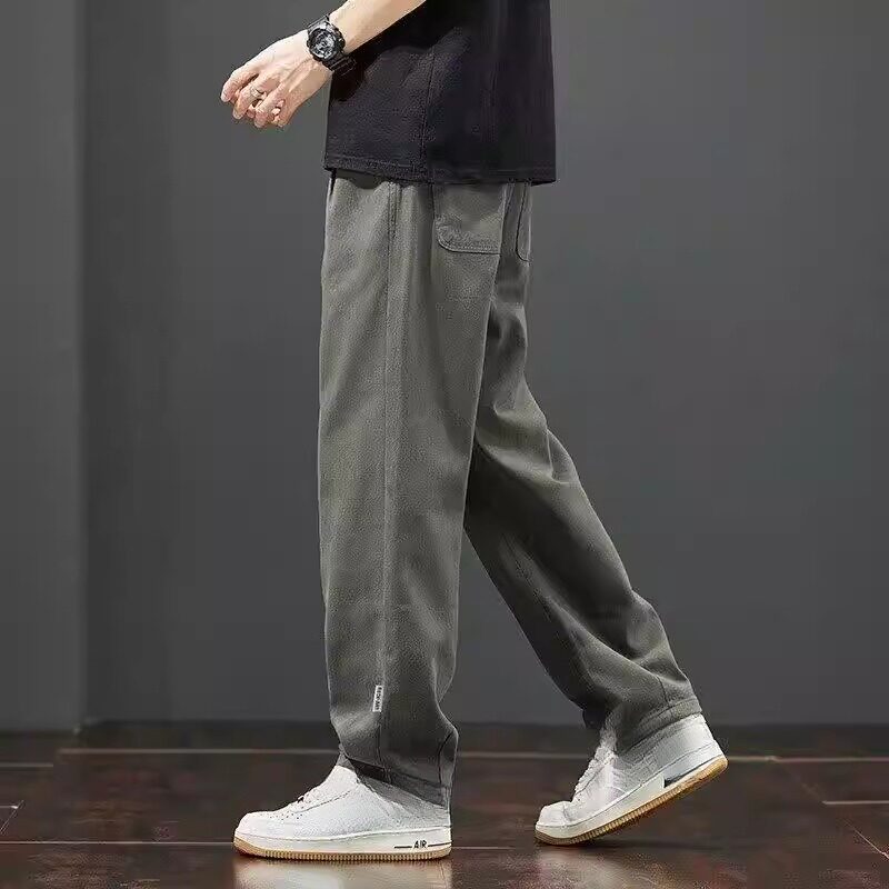 工装裤男款加肥加大美式潮流男夏季薄款直筒宽松复古阔腿休闲长裤