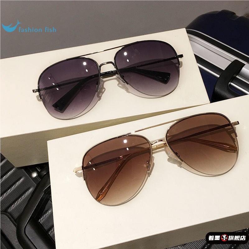 茶色墨镜男士高级感偏光太阳镜开车专用大框蛤蟆镜大脸遮阳眼镜女