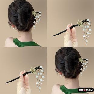 幽谷铃兰！新中式流苏发簪！铃兰花步摇簪子古风汉服配饰旅行发卡