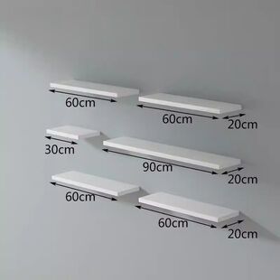 白色隔板置物架一字壁挂木板松木层板壁架搁板简易家具家装建材人