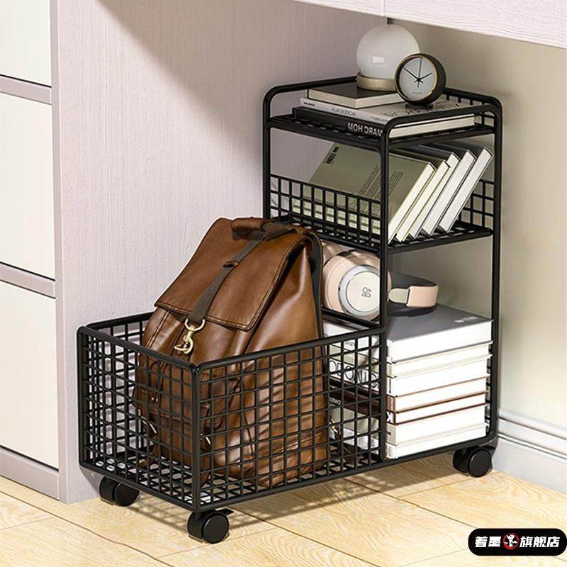 小书架置物架落地学习桌下收纳架书桌旁书本书包小推车可移动带轮,汽车用品/电子/清洗/改装,车载收纳箱/袋/盒,淘宝优惠券,粉丝福利购,淘宝优惠卷