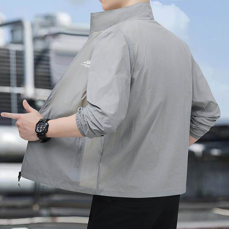 男款透气冰丝防晒服男夏季超薄款户外皮肤风衣运动钓鱼连帽防晒衣