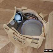 帆布手提包小巧百搭上班族便当包新款 学生大容量饭盒袋简约手提袋