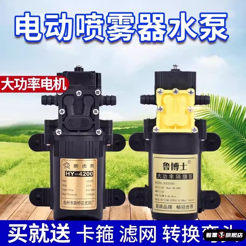 喷雾器水泵12V伏农用电动电机高压打农药机